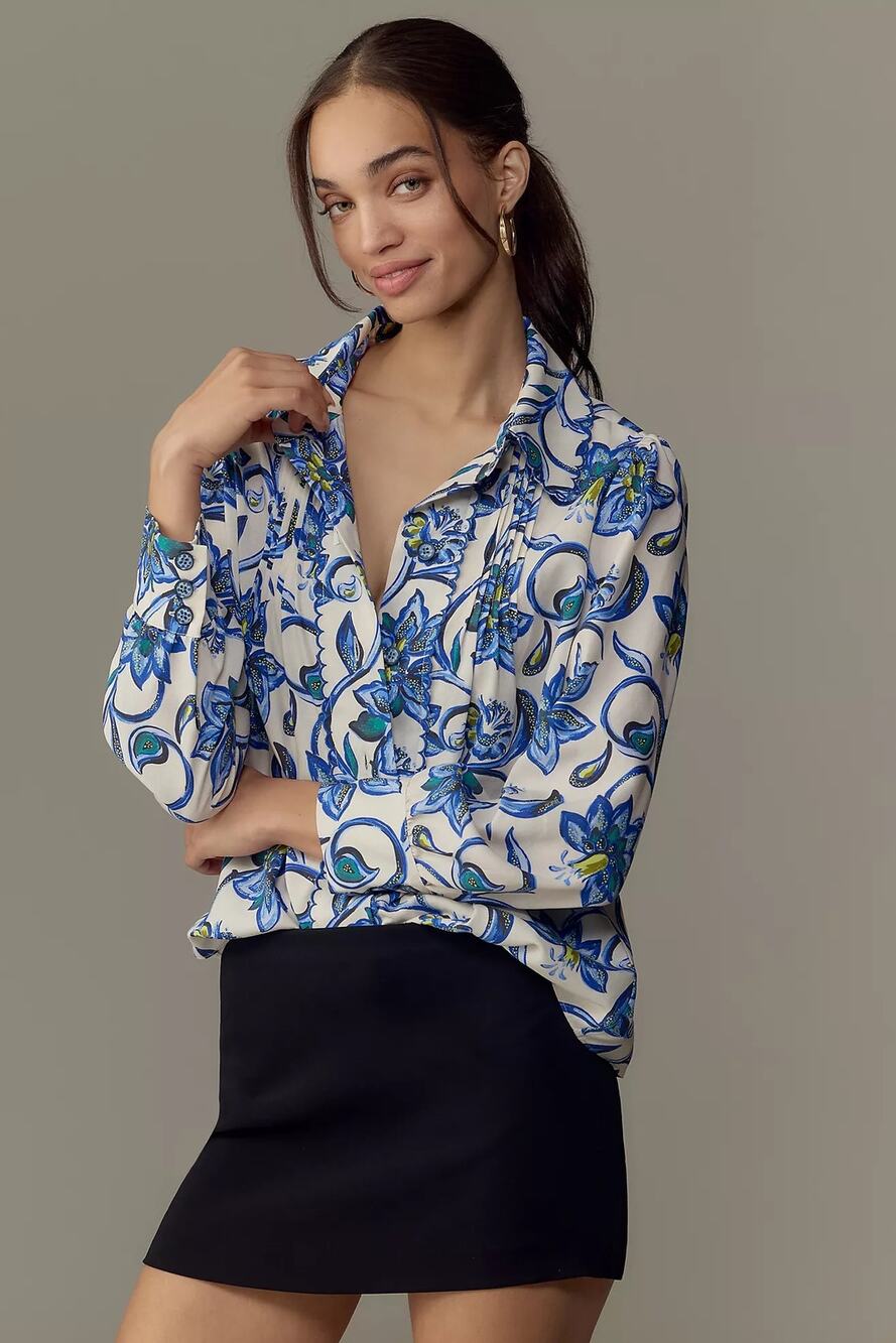 Hunter Bell James Linen Blend Blouse size small